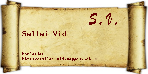 Sallai Vid névjegykártya